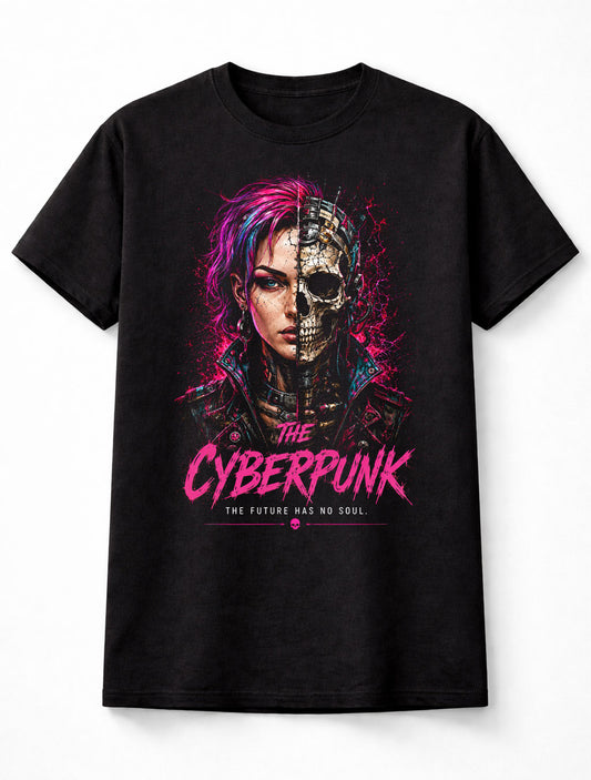 The Cyberpunk Cyborg Skeleton Futuristic Tech Skull Art Unisex T-Shirt