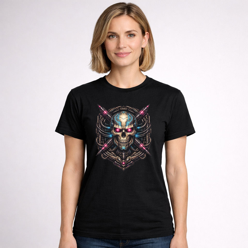 Cyber Skull Arsenal Unisex T-Shirt Techno Dystopian Mech Art Tee
