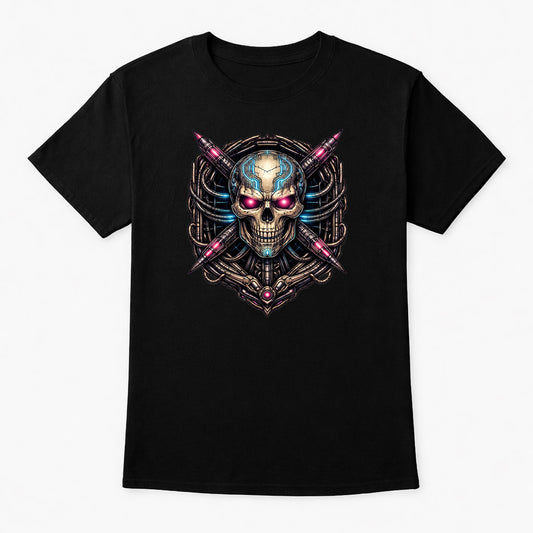 Cyber Skull Arsenal Unisex T-Shirt Techno Dystopian Mech Art Tee