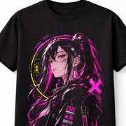 Cyberpunk Anime Girl Neon Futuristic Japanese Manga Graphic Unisex T-Shirt