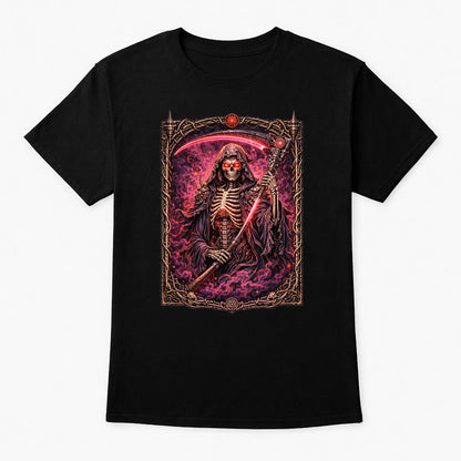 Crimson Arc Cyber Reaper Unisex T-Shirt Neon Scythe Grim Magitek Art Te
