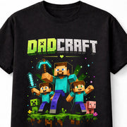Dadcraft Minecraft Gaming Fathers Day Pixel Block Gamer Graphic Unisex T-Shirt