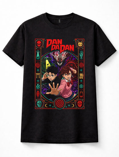 Dandadan Momo Ayase Okarun Turbo Granny Anime Manga Black Unisex T-Shirt