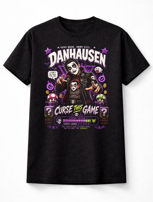 Danhausen Very Nice Very Evil Wrestling T-Shirt – Curse This Game Mario Nintendo Pixel Fan Tee Adults & Kids Unisex T-Shirt