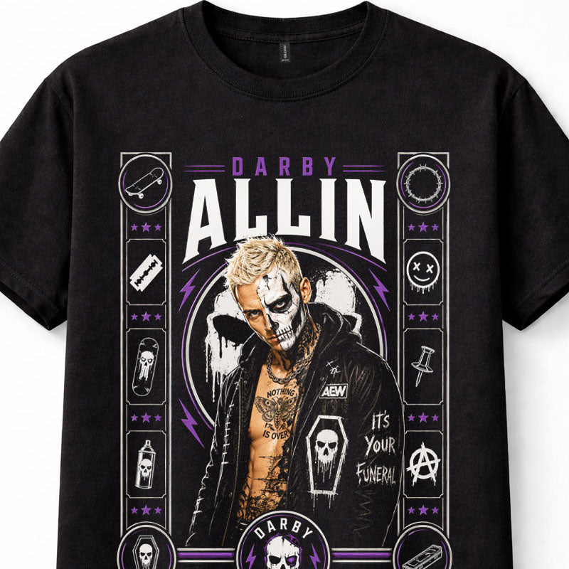 Darby Allin AEW Wrestling Skull Face Paint Skateboard Icon Unisex T-Shirt