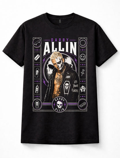 Darby Allin AEW Wrestling Skull Face Paint Skateboard Icon Unisex T-Shirt