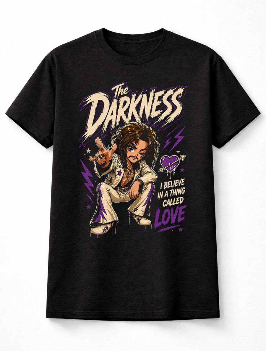 The Darkness I Believe In A Thing Called Love Graphic T-Shirt Classic Rock Band Music Fan Tee Glam Rock Adult & Kids Unisex T-Shirt