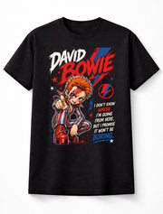 David Bowie Ziggy Stardust Glam Rock Lightning Bolt Graphic T-Shirt I Dont Know Where Im Going Quote Music Fan Retro Tee Adult & Kids Unisex T-Shirt