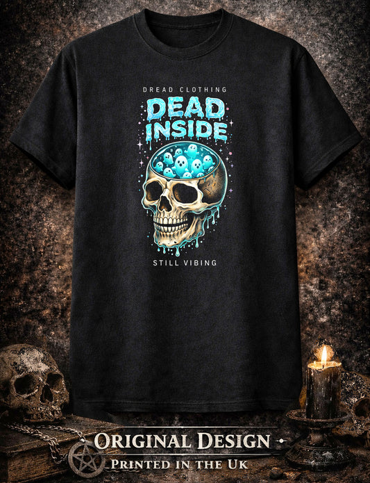 Dead Inside Skull Unisex Toxic Gothic Horror Graphic T-Shirt Ghost Dark Art
