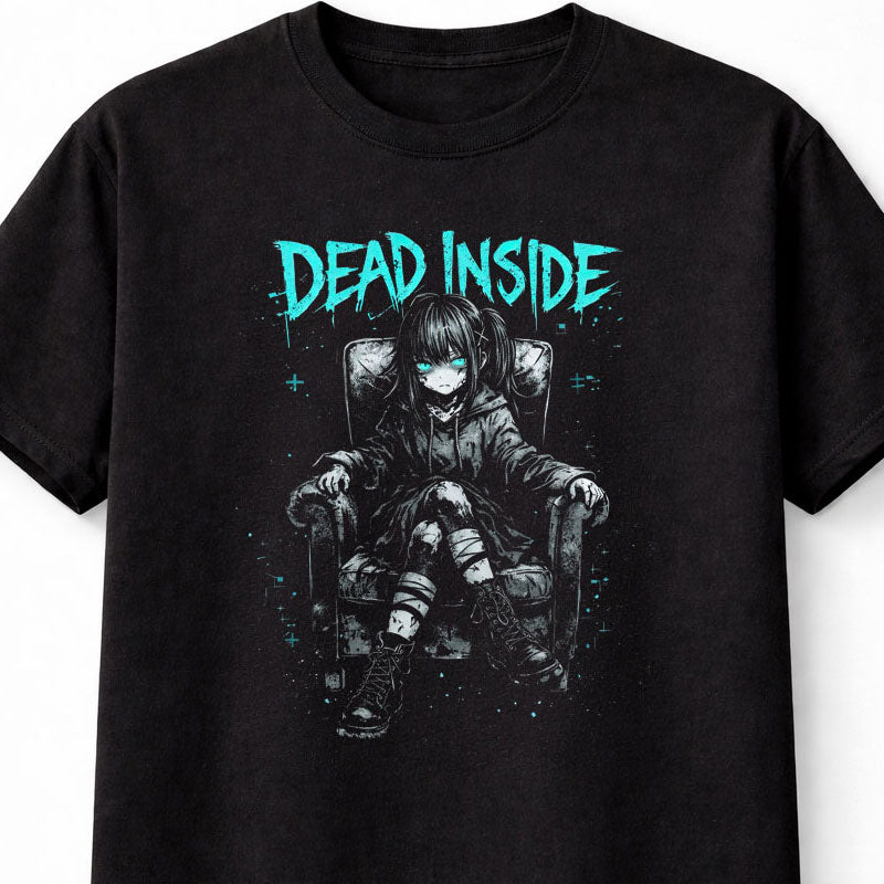 Dead Inside Gothic Anime Japanese Retro Y2K Graphic Adults & Kids Unisex T-Shirt