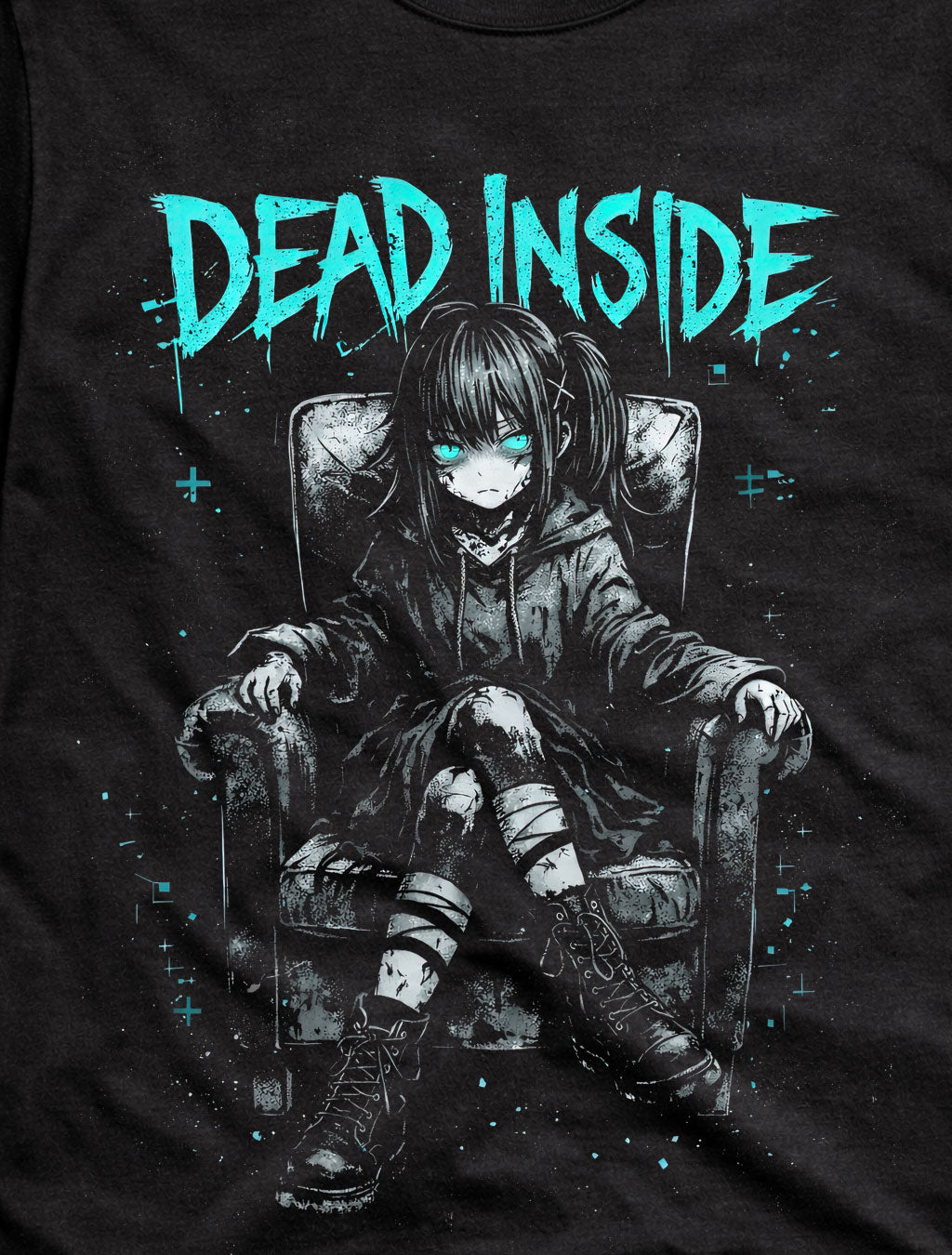 Dead Inside Gothic Anime Japanese Retro Y2K Graphic Adults & Kids Unisex T-Shirt