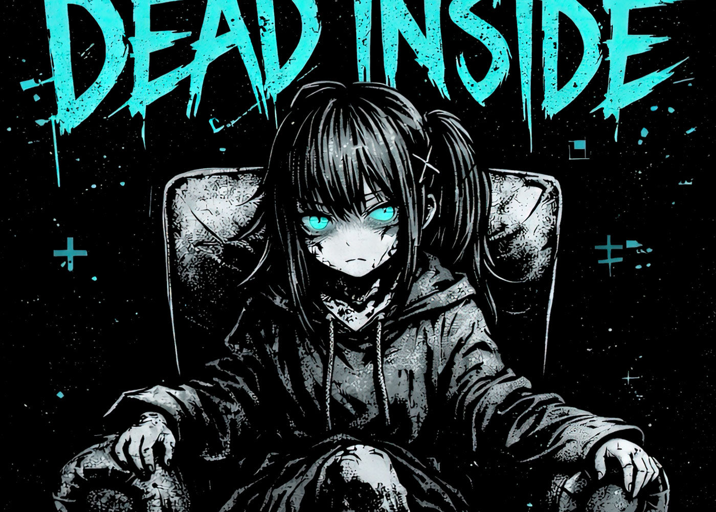 Dead Inside Gothic Anime Japanese Retro Y2K Graphic Adults & Kids Unisex T-Shirt