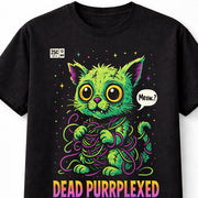 Zombie Cat T Shirt Dead Purrplexed Horror Halloween Tee Unisex Black