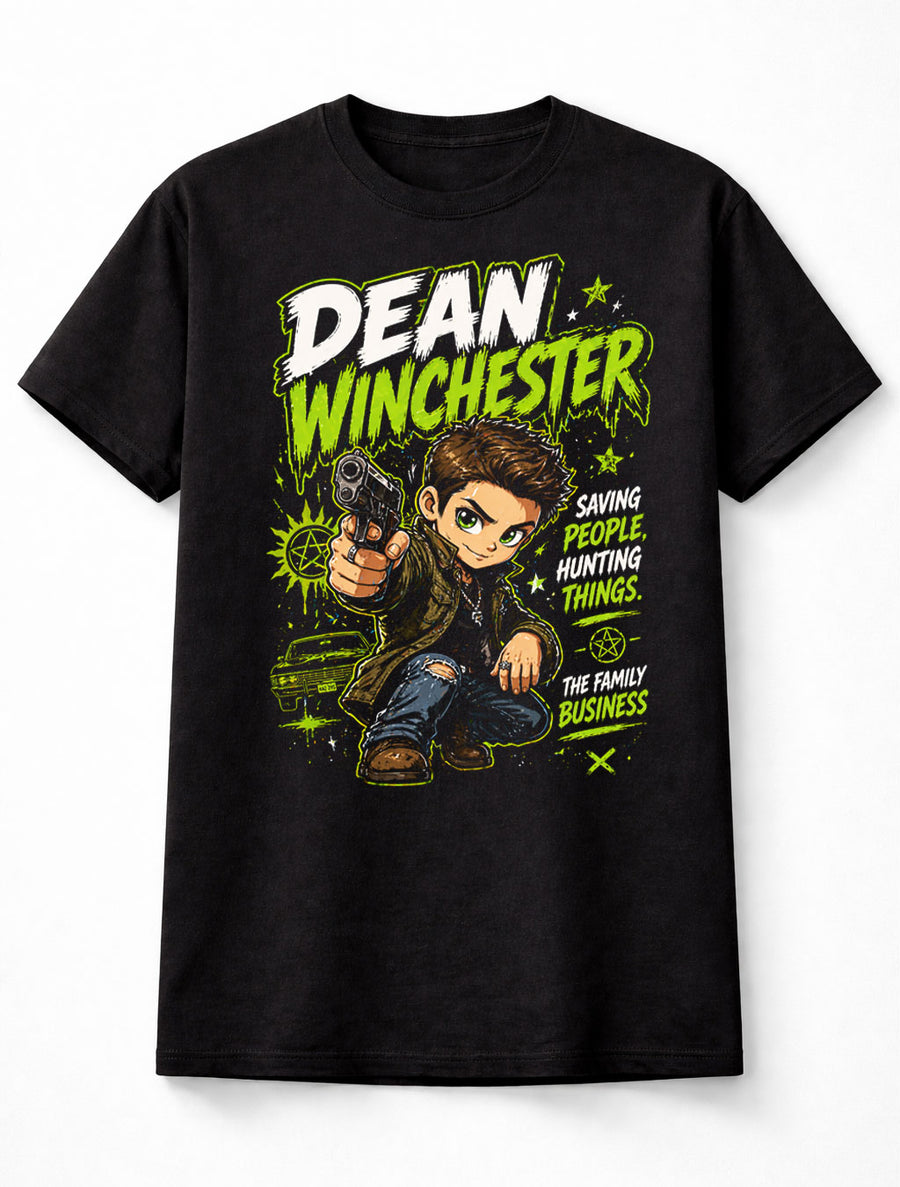 Dean Winchester Supernatural Hunter Graphic Tee TV Series Shirt Unisex Adults & Kids T-Shirt