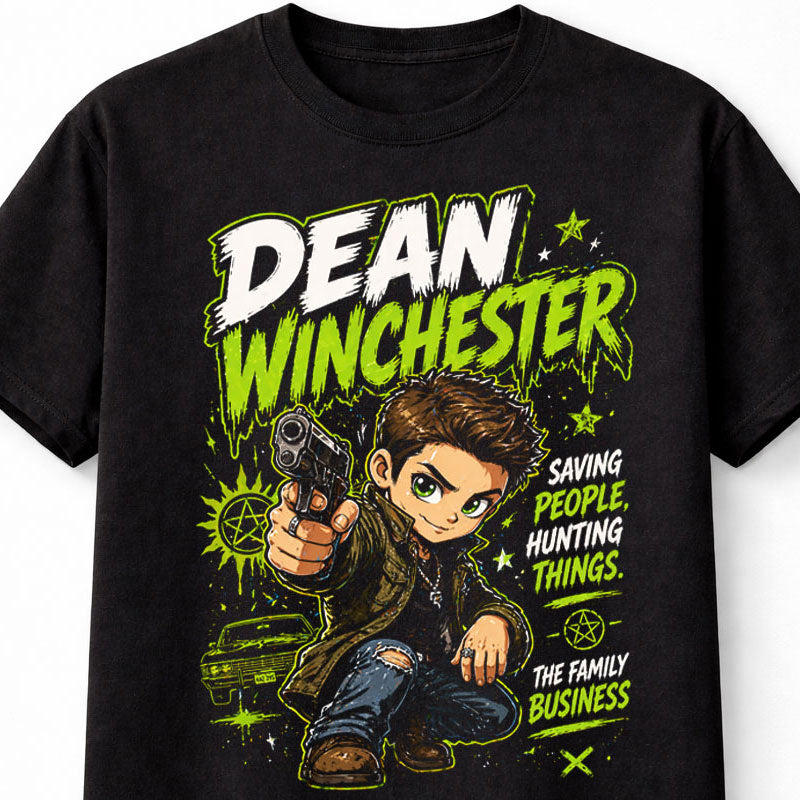 Dean Winchester Supernatural Hunter Graphic Tee TV Series Shirt Unisex Adults & Kids T-Shirt