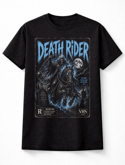 Death Rider Horror Grim Reaper VHS Gothic Graveyard Unisex T-Shirt