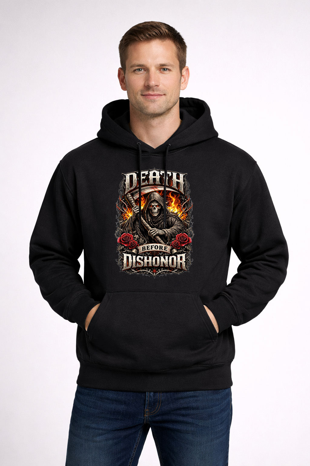 Death Before Dishonor Grim Reaper Scythe T-Shirt Unisex Gothic Warrior Style