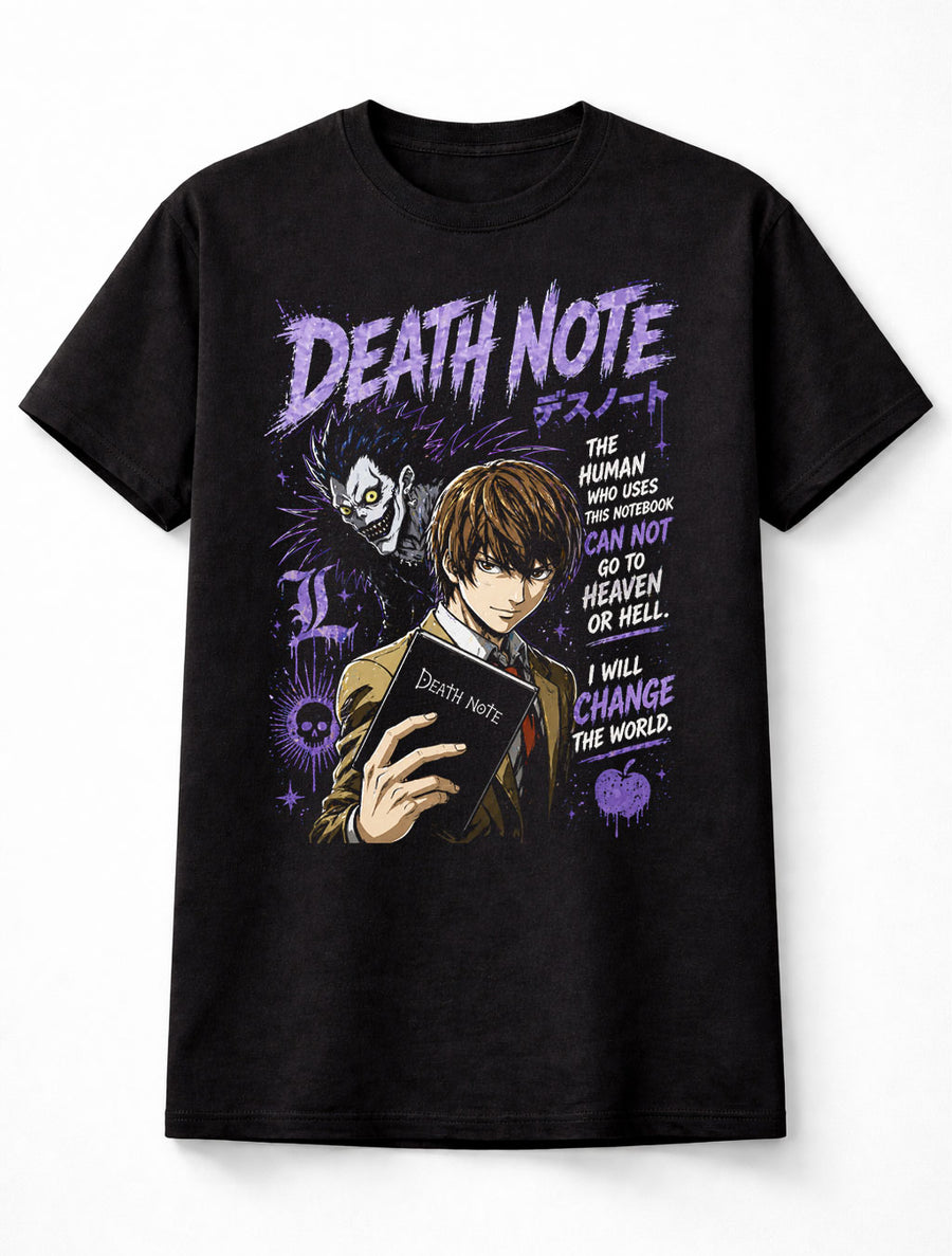 Death Note Anime Light Yagami Ryuk Graphic Cotton Blac Adults & Kids Unisex T-Shirt