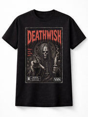 Deathwish Horror Occult Skeleton VHS Gothic Halloween Unisex T-Shirt