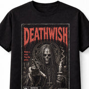 Deathwish Horror Occult Skeleton VHS Gothic Halloween Unisex T-Shirt