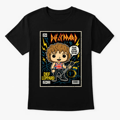 Def Leppard Pour Some Sugar on Me 80s Rock Funko Pop Style Unisex T-Shirt
