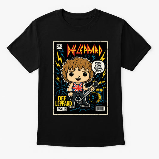 Def Leppard Pour Some Sugar on Me 80s Rock Funko Pop Style Unisex T-Shirt
