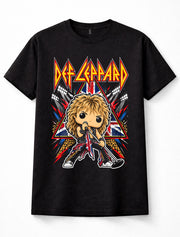 Def Leppard Joe Elliott Chibi Cartoon 80s Glam Rock Unisex T-Shirt