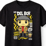 Del Boy Only Fools and Horses Chibi Comic Edition Unisex Black Graphic Tee