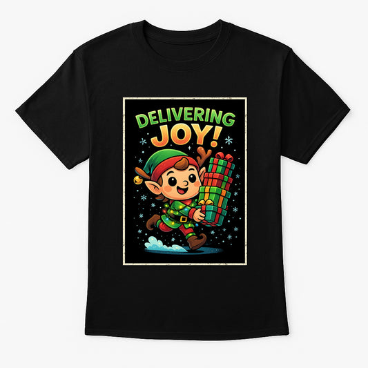 Delivering Joy Christmas Elf Unisex Christmas T-Shirt or Hoodie