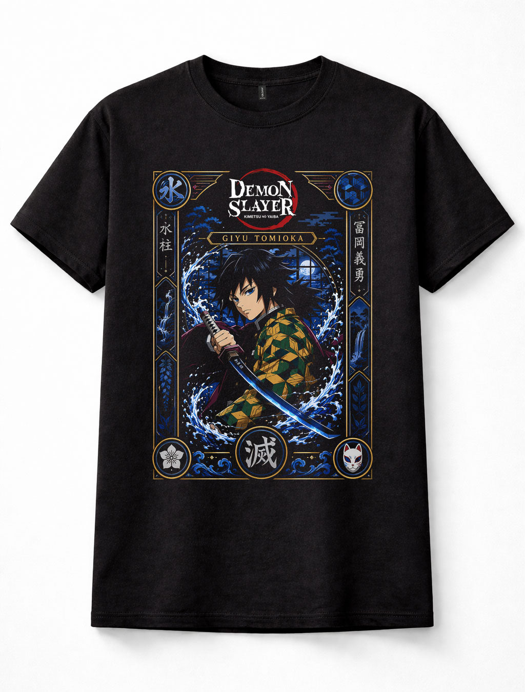 Demon Slayer Giyu Tomioka Water Hashira Anime Manga Black Unisex T-Shirt