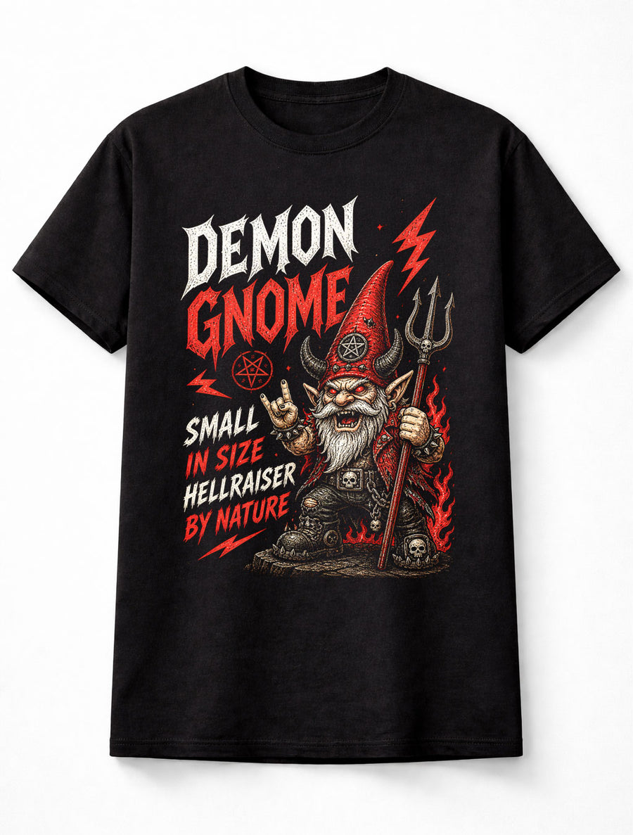 Demon Gnome Hellraiser Gothic Metal Devil Graphic Funny Unisex T-Shirt
