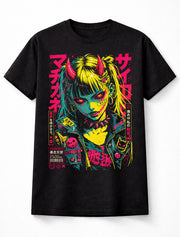 Anime Demon Girl Cyberpunk Manga Japanese Graphic Unisex T-Shirt