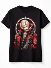 Anime Demon Hunter Gothic Shotgun Red Coat Manga Unisex T-Shirt