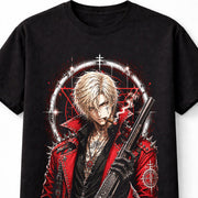 Anime Demon Hunter Gothic Shotgun Red Coat Manga Unisex T-Shirt