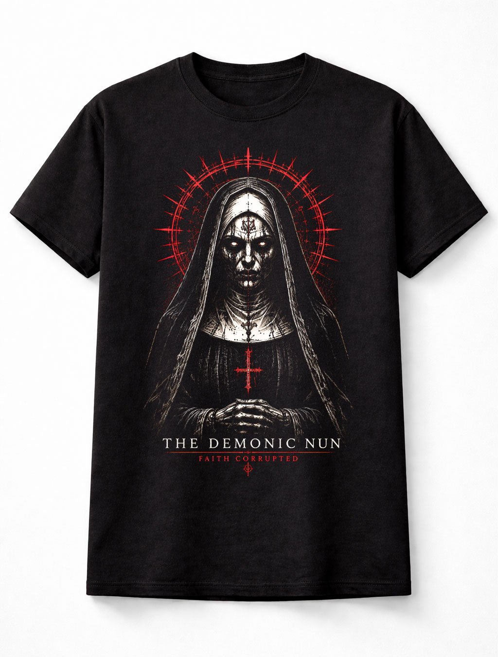 Demonic Nun Gothic Horror Occult Supernatural Unisex T-Shirt