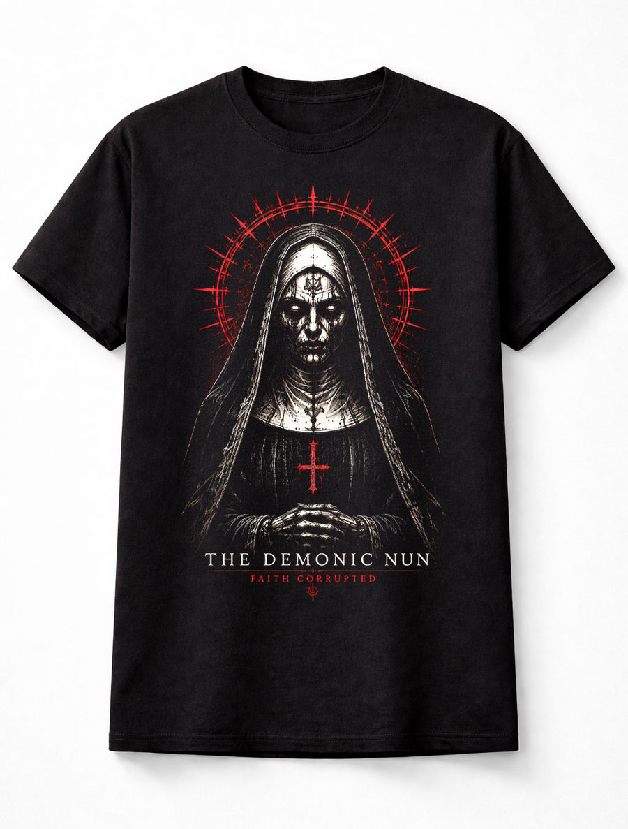 Demonic Nun Gothic Horror Occult Supernatural Unisex T-Shirt