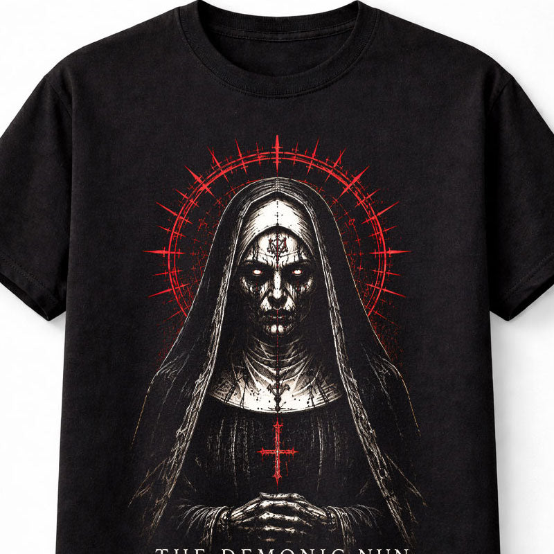Demonic Nun Gothic Horror Occult Supernatural Unisex T-Shirt