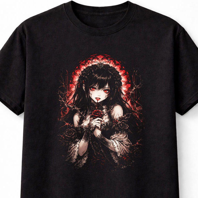 Anime Rose Maiden T Shirt Dark Vampire Anime Art Tee Adults & Kids Unisex T-Shirt