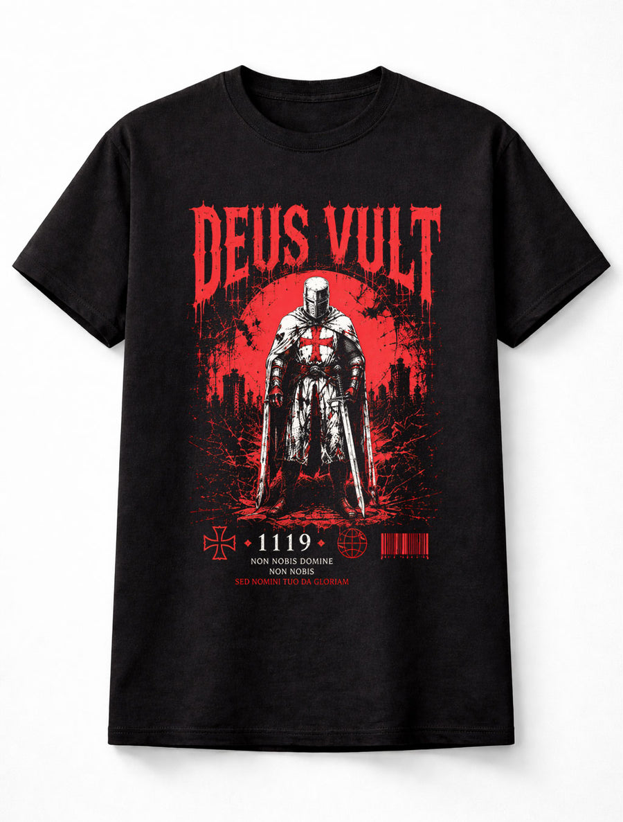 Deus Vult 1119 Knights Templar Crusader Medieval Knight Unisex T-Shirt