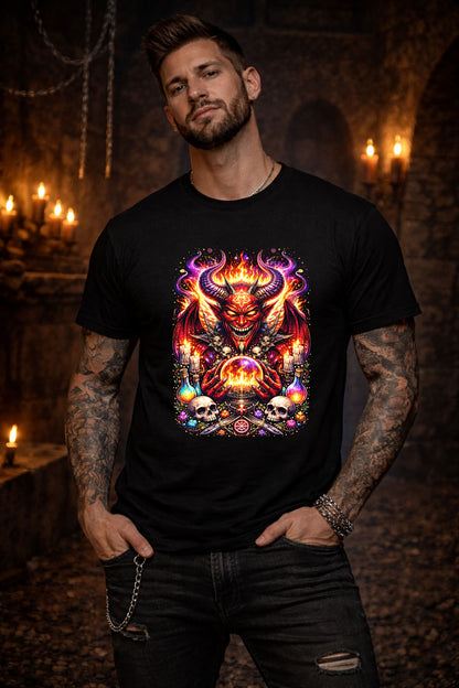Infernal Devil Ritual Art Psychedelic Trippy Gothic Unisex Graphic T-Shirt