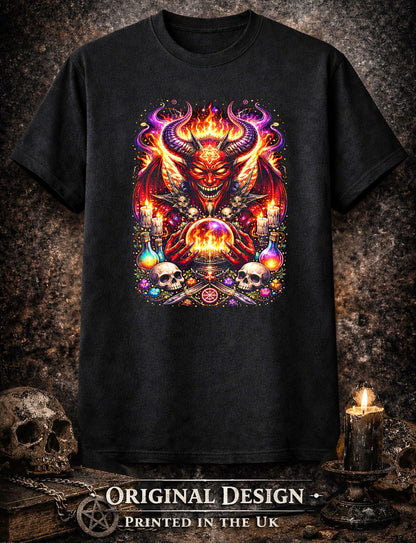 Infernal Devil Ritual Art Psychedelic Trippy Gothic Unisex Graphic T-Shirt