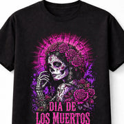 Dia de los Muertos Sugar Skull Woman Floral Gothic Unisex T-Shirt