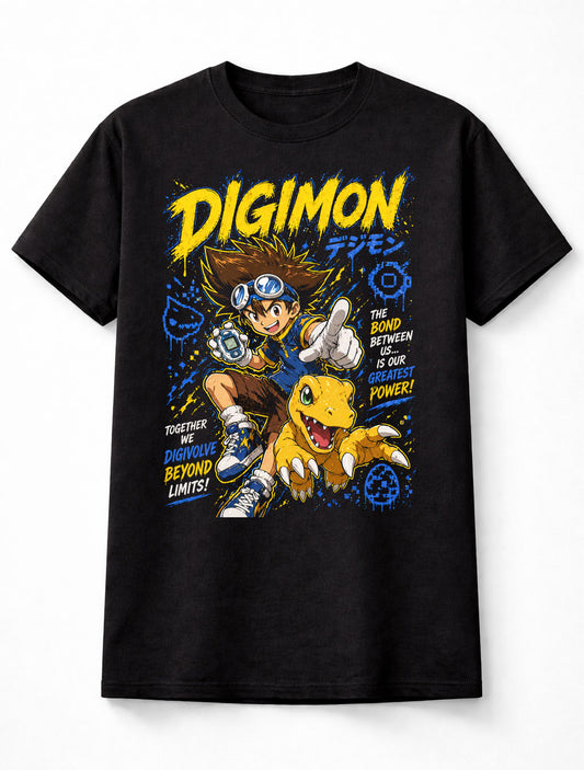 Digimon Anime Tai Kamiya Agumon Digivolve Graphic Cotton Adults & Kids Unisex T-Shirt