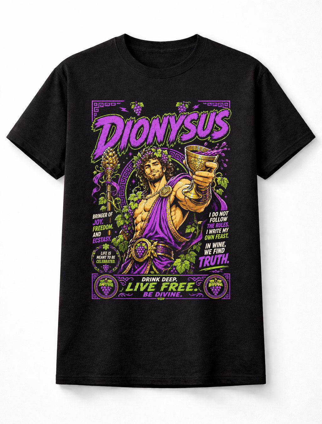 Dionysus Greek God of Wine Mythology Festival Unisex T-Shirt