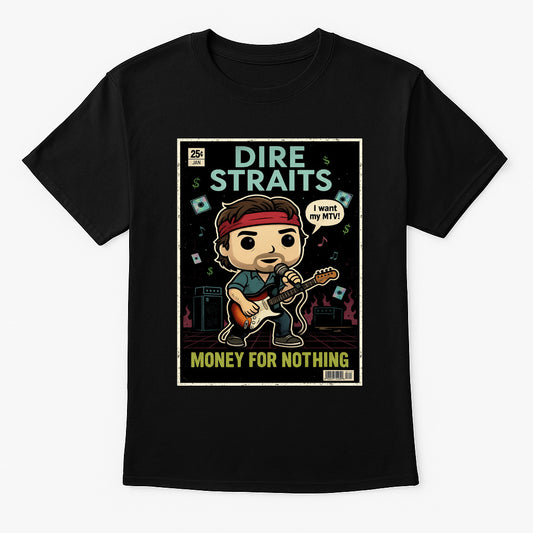Dire Straits Sultans of Swing MTV Classic Rock Funko Pop Style Unisex T-Shirt