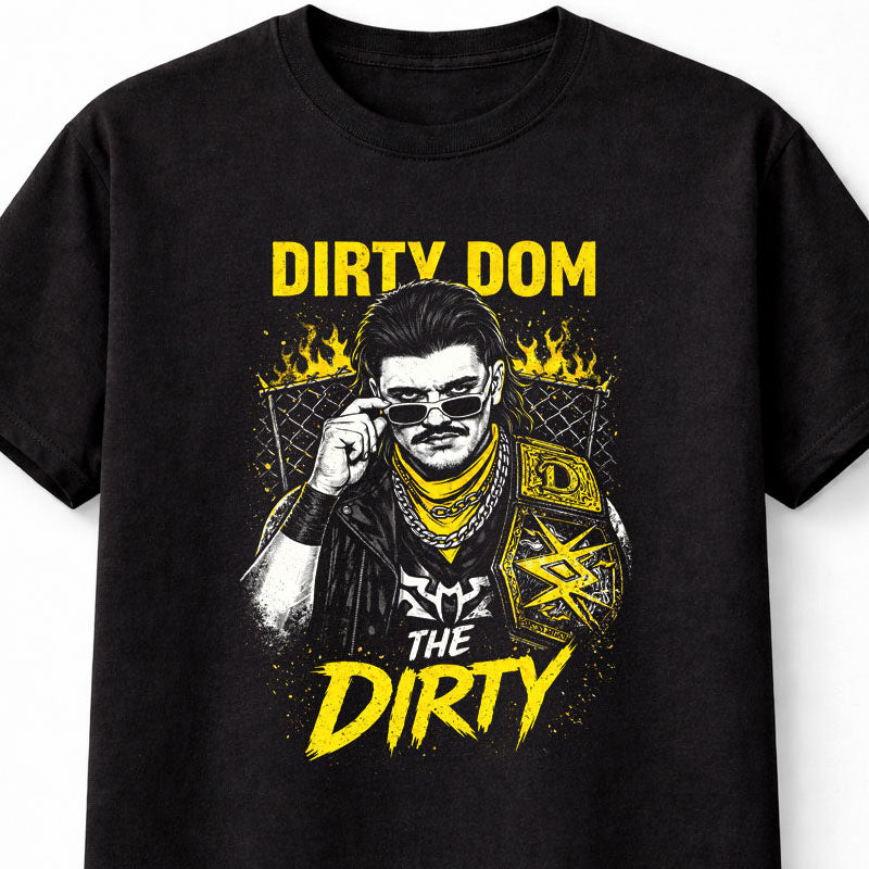 Dirty Dom Dominik Mysterio Wrestling Graphic T-Shirt The Dirty Heel Champion Fan Tee Adults & Kids Unisex T-Shirt
