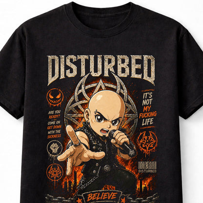 Disturbed Believe Down With The Sickness Metal Band Graphic T-Shirt David Draiman Heavy Metal Music Fan Dark Rock Tee Adult & Kids Unisex T-Shirt