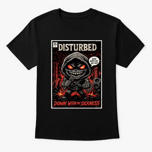 Disturbed “Down With The Sickness” Unisex T-Shirt – Inspired Heavy Metal Band Graphic Tee