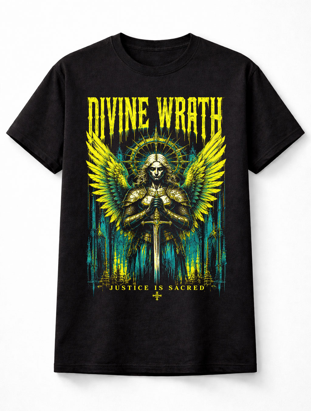 Divine Wrath Angel Warrior Gothic Fantasy Horror Unisex T-Shirt