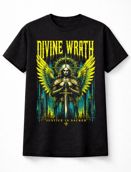 Divine Wrath Angel Warrior Gothic Fantasy Horror Unisex T-Shirt